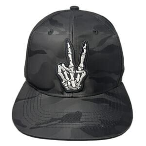 Skeleton Peace Sign Snapback Cap Multi One Size Adjustable Camo Ace Cap Inc